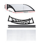 Instahut Window Door Awning 0.8mx1m Transparent