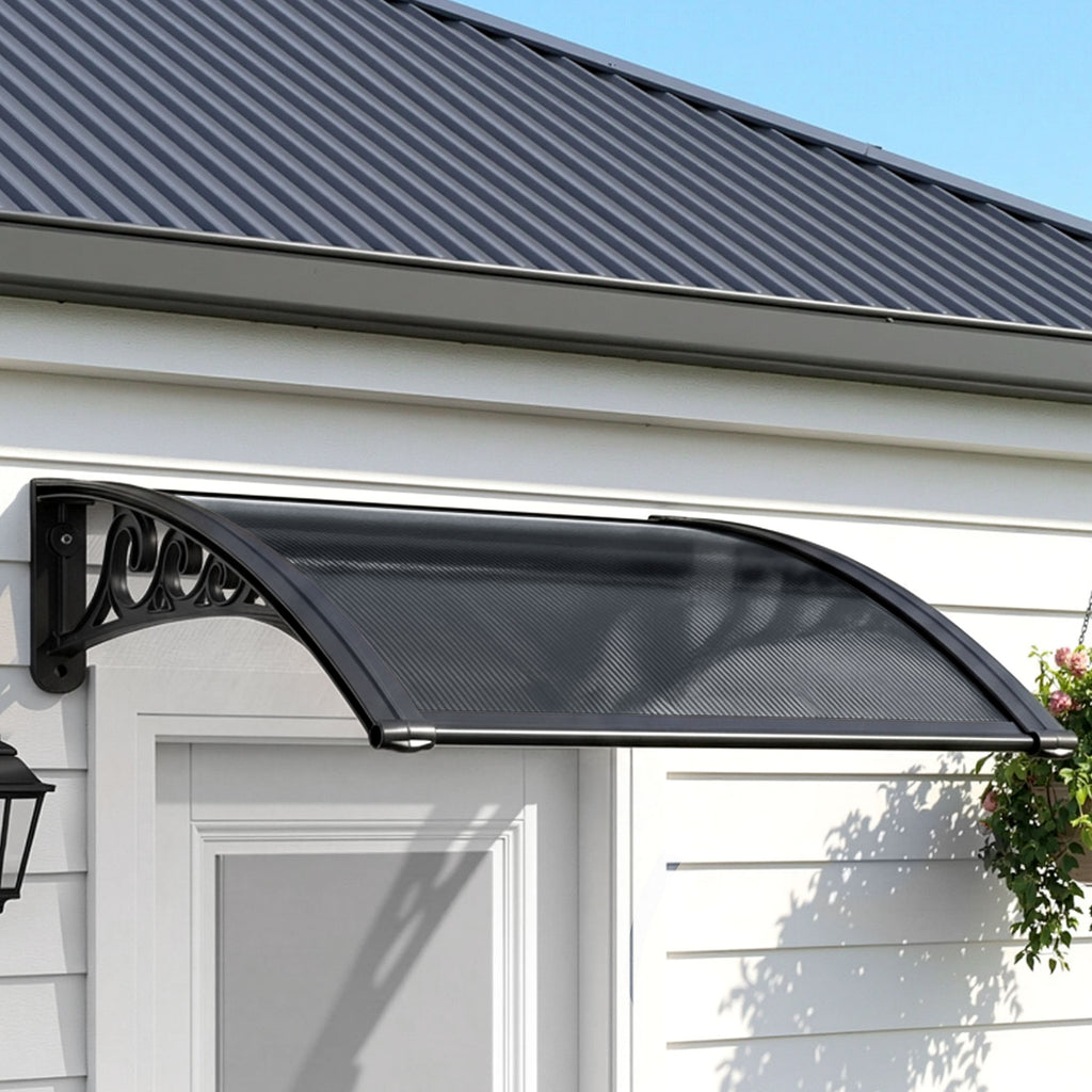 Instahut Window Awning Drainage 0.6mx0.6m Outdoor Grey