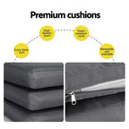 Gardeon Outdoor Dining Set 5 Piece Aluminum Extendable Table Setting White