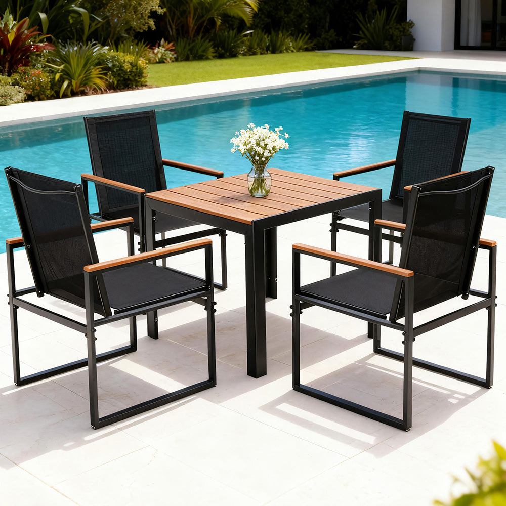 Gardeon 5PCS Outdoor Dining Set Table and Chairs Patio Garden Furniture Bistro Set