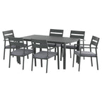 Gardeon Outdoor Dining Set 7 Piece Aluminum Table Chairs Setting Black