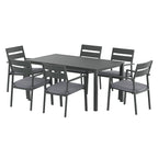 Gardeon Outdoor Dining Set 7 Piece Aluminum Table Chairs Setting Black