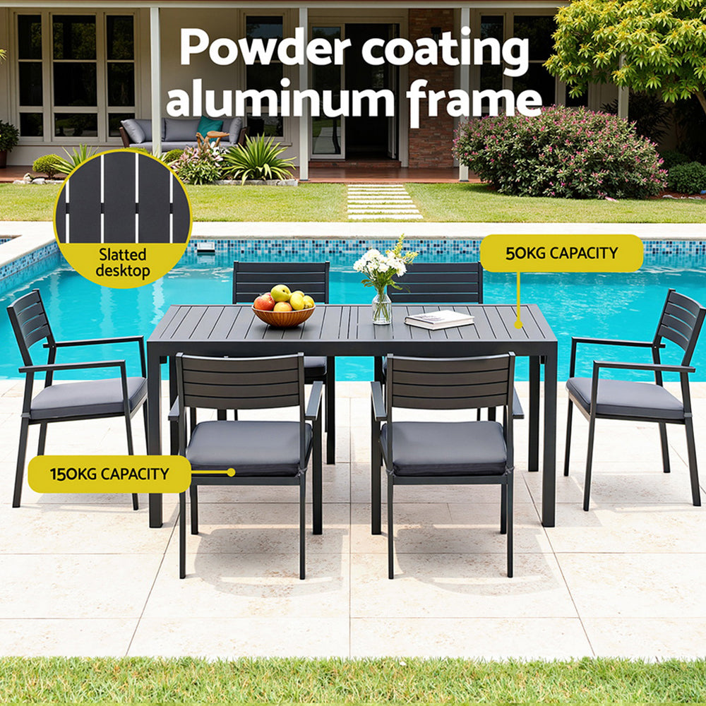 Gardeon Outdoor Dining Set 9PCS Aluminum Extendable Table Chairs Patio Furniture