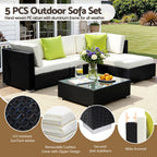 Gardeon 5-Piece Outdoor Sofa Set Wicker Couch Lounge Setting Cover