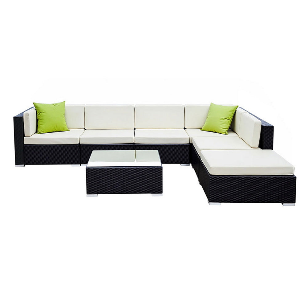Gardeon 7-Piece Outdoor Sofa Set Wicker Couch Lounge Setting Cover
