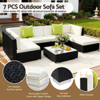 Gardeon 7-Piece Outdoor Sofa Set Wicker Couch Lounge Setting Cover