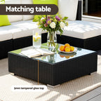 Gardeon 7-Piece Outdoor Sofa Set Wicker Couch Lounge Setting Cover