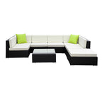 Gardeon 8-Piece Outdoor Sofa Set Wicker Couch Lounge Setting Cover