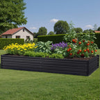 Green Fingers Raised Garden Bed 2 Pcs 210x90cm Planter Box Container Galvanised Metal Outdoor