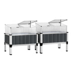 Green Fingers Raised Garden Bed x2 80x49x74cm Greenhouse Planter Box Galvanised Herb