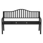 Gardeon Outdoor Garden Bench Seat Loveseat Steel Foldable Table Patio Furniture Black