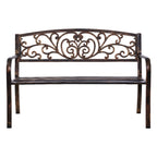 Gardeon Outdoor Garden Bench Seat Steel Outdoor Furniture 3 Seater Park Bronze