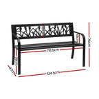 Gardeon Outdoor Garden Bench Seat Outdoor Furniture Steel 2 Seater Park Black