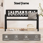 Gardeon Outdoor Garden Bench Seat Outdoor Furniture Steel 2 Seater Park Black