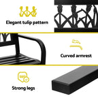 Gardeon Outdoor Garden Bench Seat Outdoor Furniture Steel 2 Seater Park Black