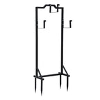 Green Fingers Garden Hose Holder Metal Portable Freestanding Hose Stand 4 Spikes Black