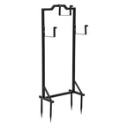 Green Fingers Garden Hose Holder Metal Portable Freestanding Hose Stand 4 Spikes Black