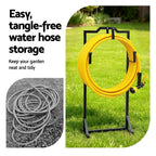 Green Fingers Garden Hose Holder Metal Portable Freestanding Hose Stand 4 Spikes Black