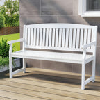 Gardeon Outdoor Garden Bench Wooden 2 Seater Lounge Chair Patio Furniture White