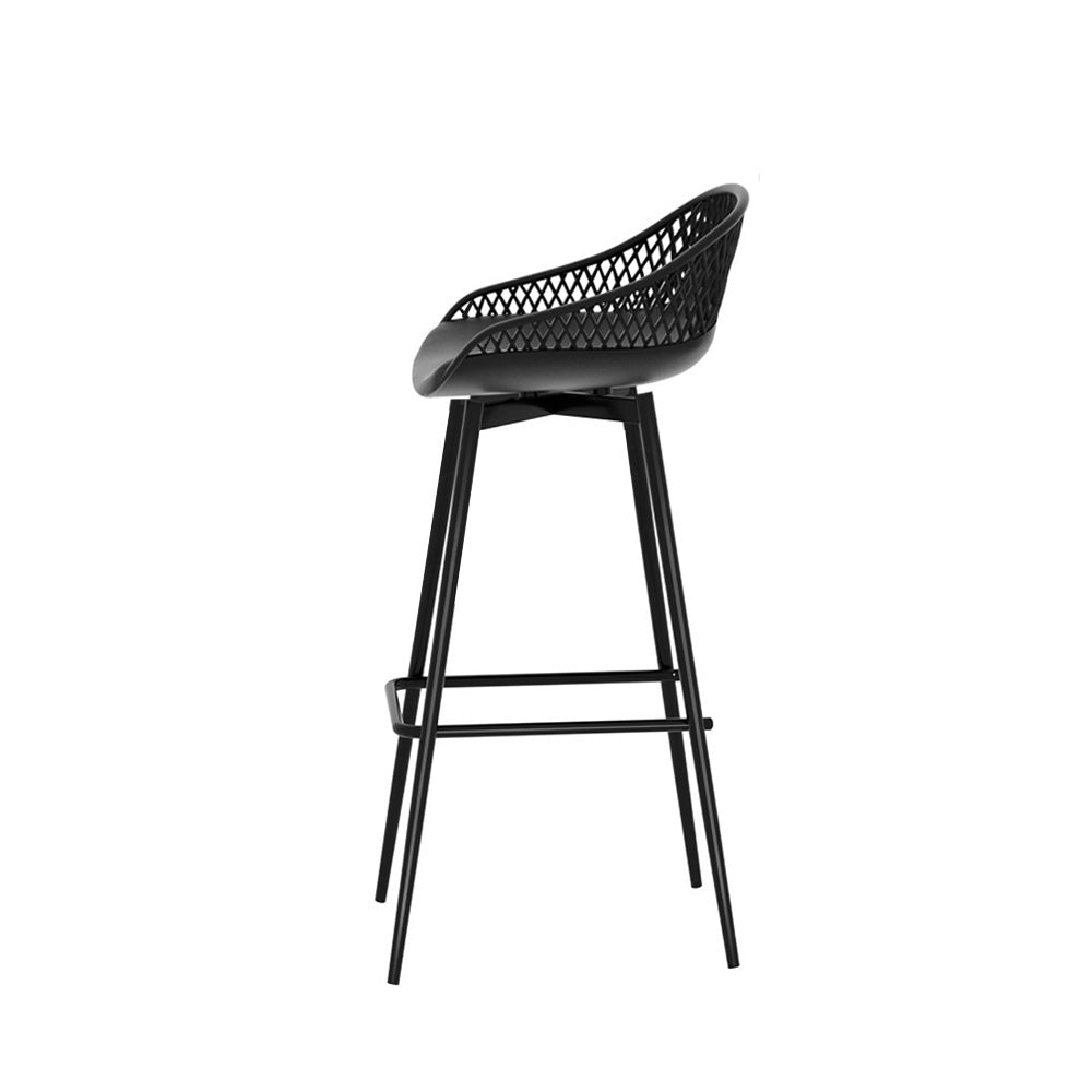 Gardeon 4x Outdoor Bar Stools Plastic Black