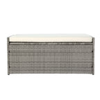 Gardeon Outdoor Storage Bench Box Wicker Garden Sheds Tools Cushion Patio Furniture Grey