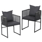 Gardeon 2PC Outdoor Dining Chairs Woven Rope Chair Patio Furniture Garden Steel