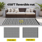 Gardeon Outdoor Rugs 120x180cm Large Carpet Reversible Area Mat PP Dual-Sided Patio Rug Cross