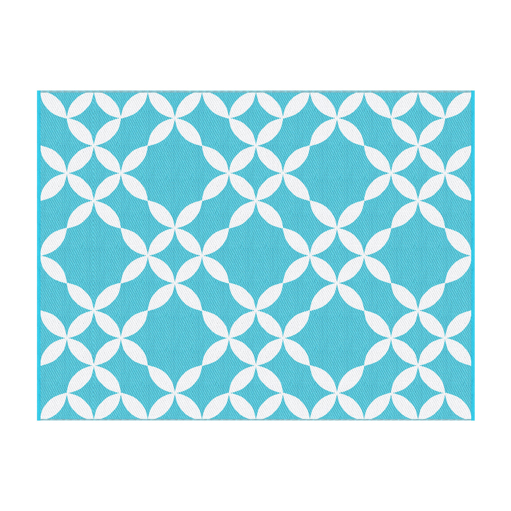 Gardeon Outdoor Rugs 274x366cm Large Carpet Reversible Area Mat PP Dual-Sided Patio Rug Light Blue