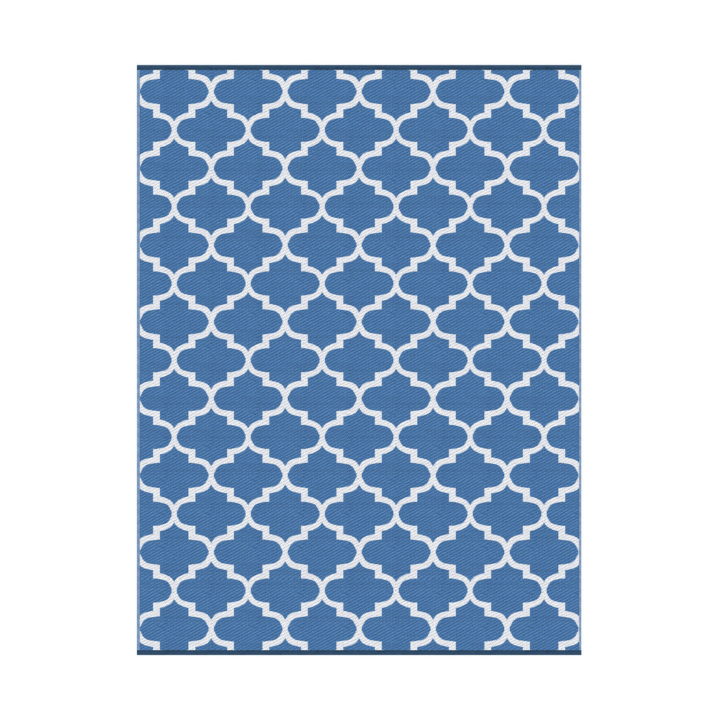 Gardeon Outdoor Rugs 274x366cm Large Carpet Reversible Area Mat PP Dual-Sided Patio Rug Blue