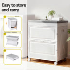 Gardeon 159L Outdoor Storage Box Stackable Cupboard Camping Organizer Wheels