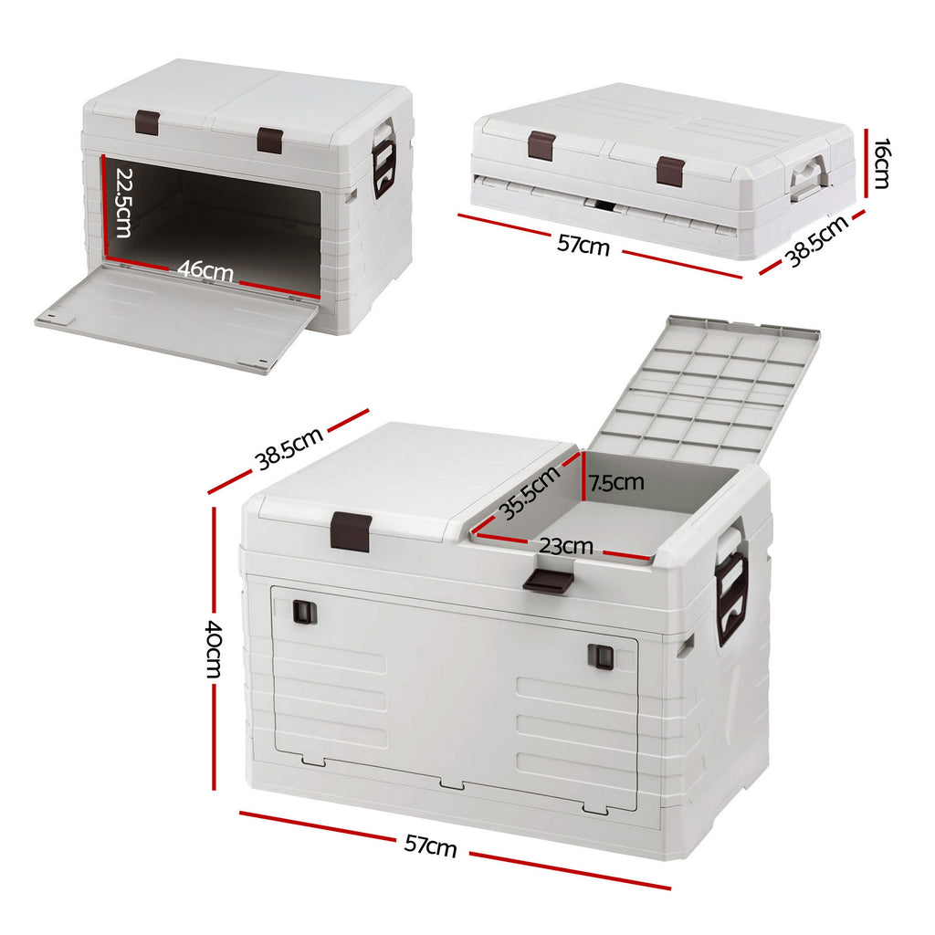 Gardeon 80L Outdoor Storage Box Foldable Camping Collapsible Bins Organizer