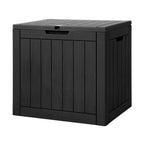 Gardeon Outdoor Storage Box 118L Container Lockable Garden Toy Tool Shed Black