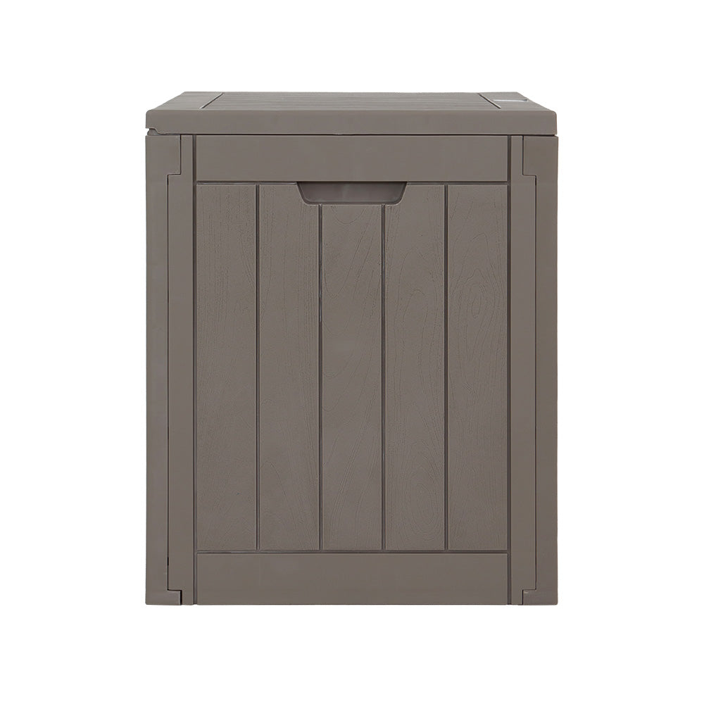 Gardeon Outdoor Storage Box 118L Container Lockable Garden Toy Tool Shed Grey