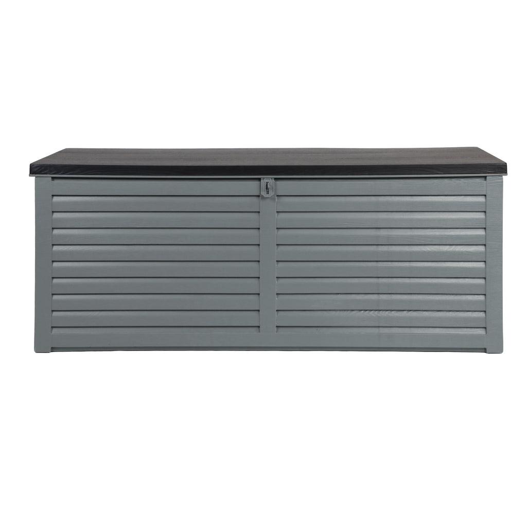 Gardeon Outdoor Storage Box 390L Container Lockable Garden Bench Tools Toy Shed Black