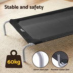 i.Pet Pet Dog Bed Elevated Trampoline Durable Raised Heavy Duty Large Dogs 90x137cm Black