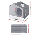 i.Pet Cat Litter Box Large Tray Kitty Toilet Enclosed Cat Litter Box Hooded Scoop Mat Grey