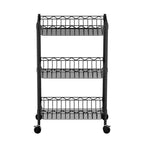 Artiss 3-Tier Shelving Unit Adjustable Garage Storage Kitchen Rack With Wheels