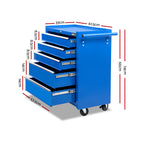 Giantz 5 Drawer Tool Box Cabinet Chest Trolley Box Garage Storage Toolbox Blue