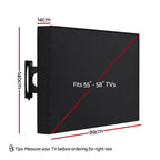 Artiss 55-58 Inch TV Cover Waterproof Outdoor Patio Flat Television Protector