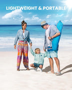 OutdoorMaster Pop Up 3-4 Person Beach Tent X-Large - Easy Setup, Portable Beach Shade Canopy Folding Sun Shelter with UPF 50+ UV Protection Removable Skylight Family Size (Blue)