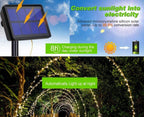 20m 200 LED Solar Powered Outdoor Lights with 8 Lighting Modes and Waterproof for Home,Garden and Decoration