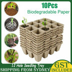 10pcs Biodegradable Seedling Trays 12-Hole Garden Starter