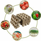 10pcs Biodegradable Seedling Trays 12-Hole Garden Starter