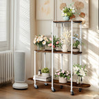 Plant Stand with Wheels Indoor Outdoor Flower Rack Display