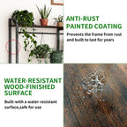 Plant Stand Shelf Rack with Hanging Rod Indoor Outdoor Display