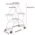 Movable Metal Plant Stand Garden Cart Indoor/Outdoor Decor