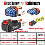 36VF BRUSHLESS HEAVY DUTY CORDLESS DRILL IMPACT DRIVER KIT HAMMER +2 BATTERY Box