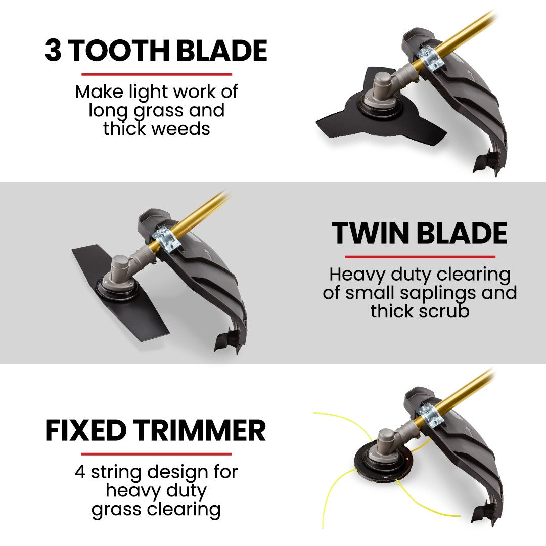 Baumr-AG 65CC Brushcutter Whipper Snipper Trimmer Brush Cutter Multi Pole Tool