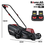 BAUMR-AG 450CX 40V SYNC Cordless Lawn Mower Kit, Fast Charger, 2 x 4Ah Battery, 320mm Grass Cutting Path
