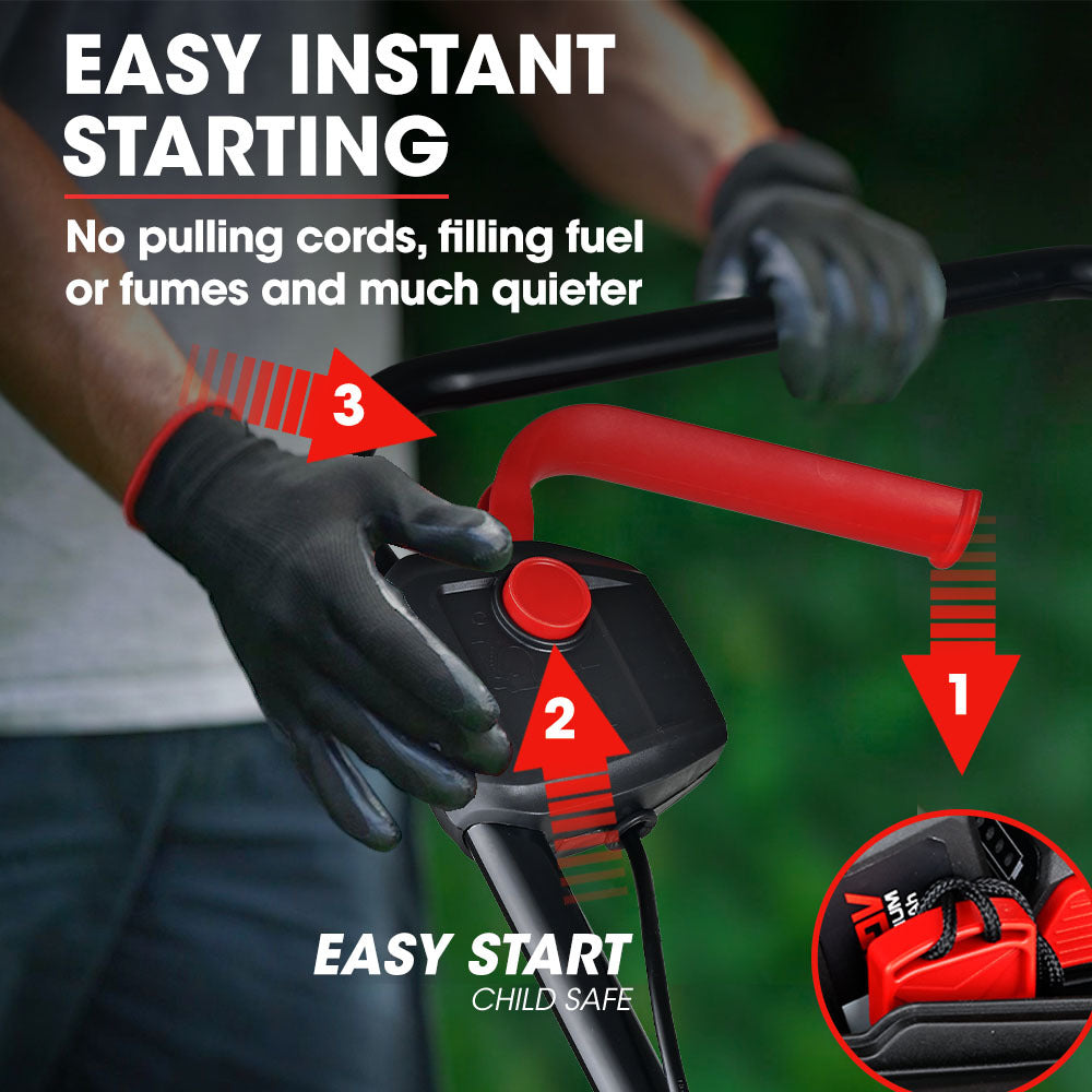 BAUMR-AG 450CX 40V SYNC Cordless Lawn Mower Kit, Fast Charger, 2 x 4Ah Battery, 320mm Grass Cutting Path